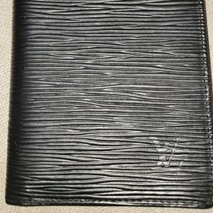 LV Black Epi Leather Checkbook Cover/Wallet
